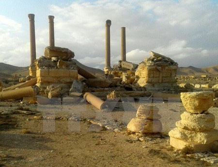 Nhiều di tích lịch sử ở thành cổ Palmyra bị phiến quân IS tàn phá.